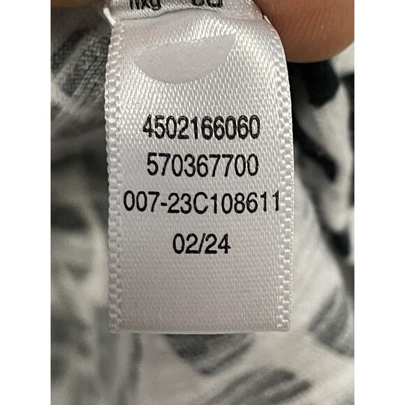 Chicos Shirt Womens XL Black White Animal Print Puff Sleeve Cotton Modal Top - Picture 7 of 9